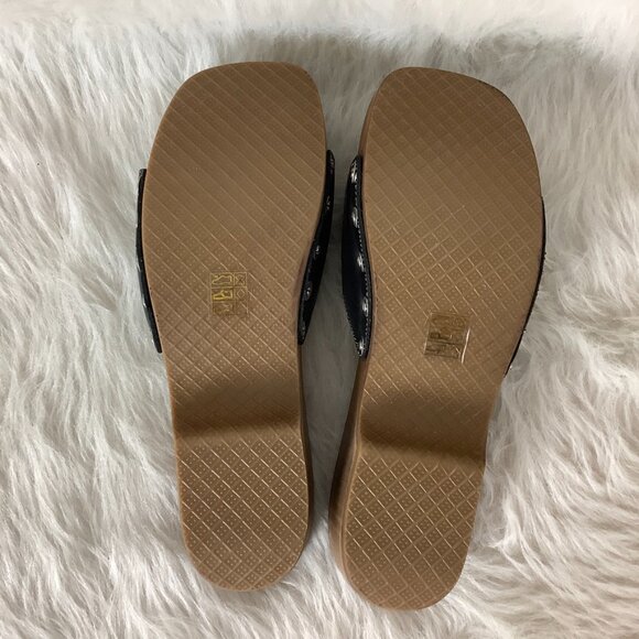 Re/Done x Dr. Scholl's Black Leather Wood Sole Slide Clog Sandals - Picture 7 of 8